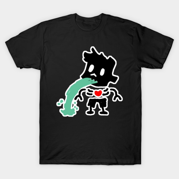 zombie boy throwing up T-Shirt by COOLKJS0